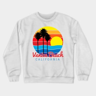 Venice Beach California Summer Tropical Sunset Crewneck Sweatshirt